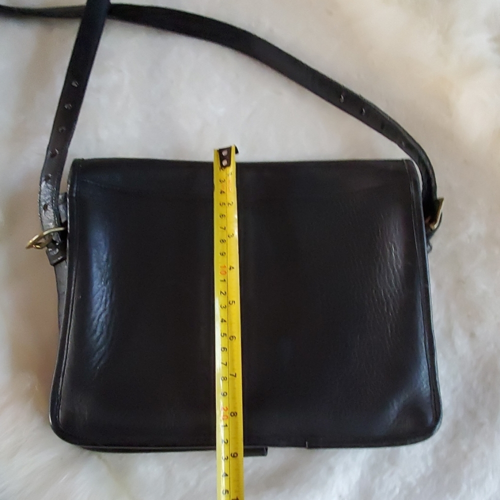 Vintage black leather Coach crossbody bags purse Y2K - Picture 3 of 8